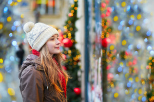 Girl at Christmas market